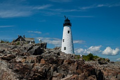 Wood Island Lighthouse on Rocky Shore in Maine 2